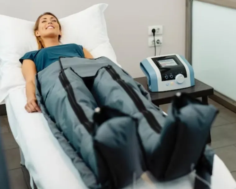 Tratamiento de presoterapia para activar la circulación